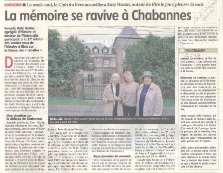 La mémoire se ravive à Chabannes