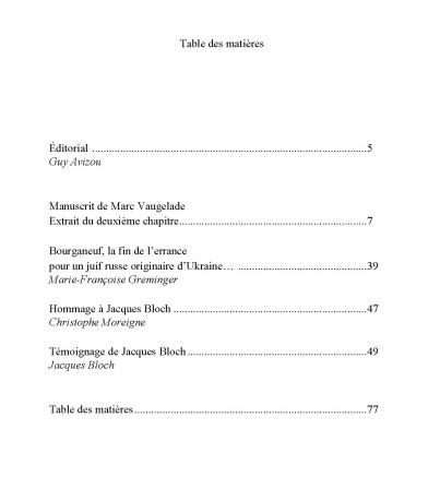 table des matières bull 56