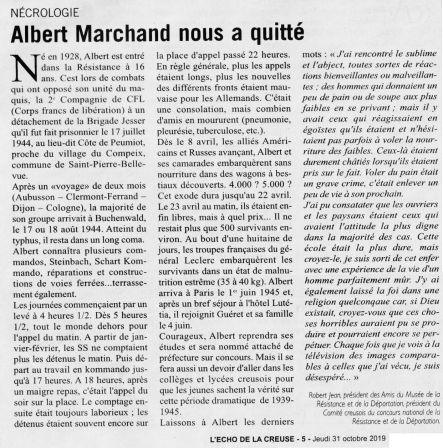 Albert Marchand Echo de la Creuse