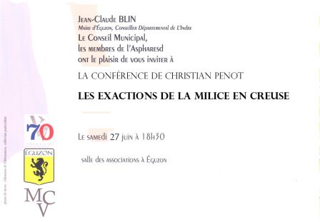 Conférence Eguzon Christian Penot